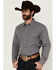 Image #2 - Blue Ranchwear Men's Grayson Striped Long Sleeve Pearl Snap Western Shirt, Indigo, hi-res