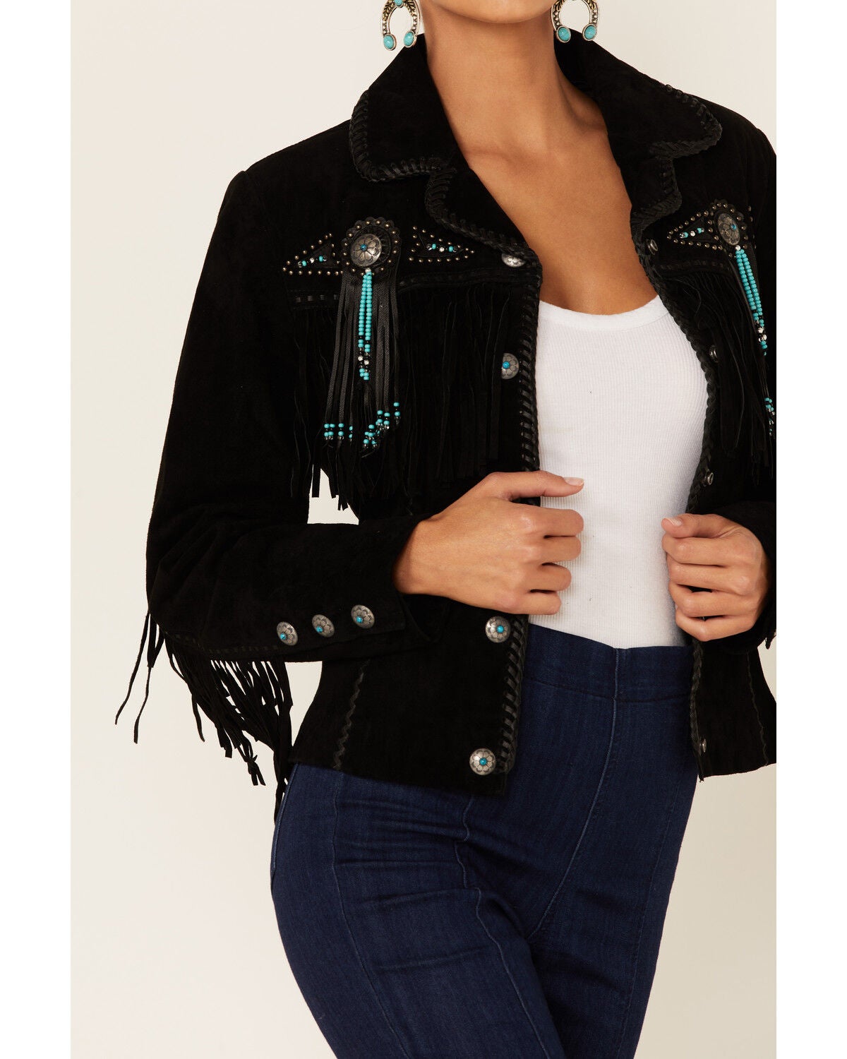 Image #2 - Scully Fringed Suede Leather Jacket, , hi-res