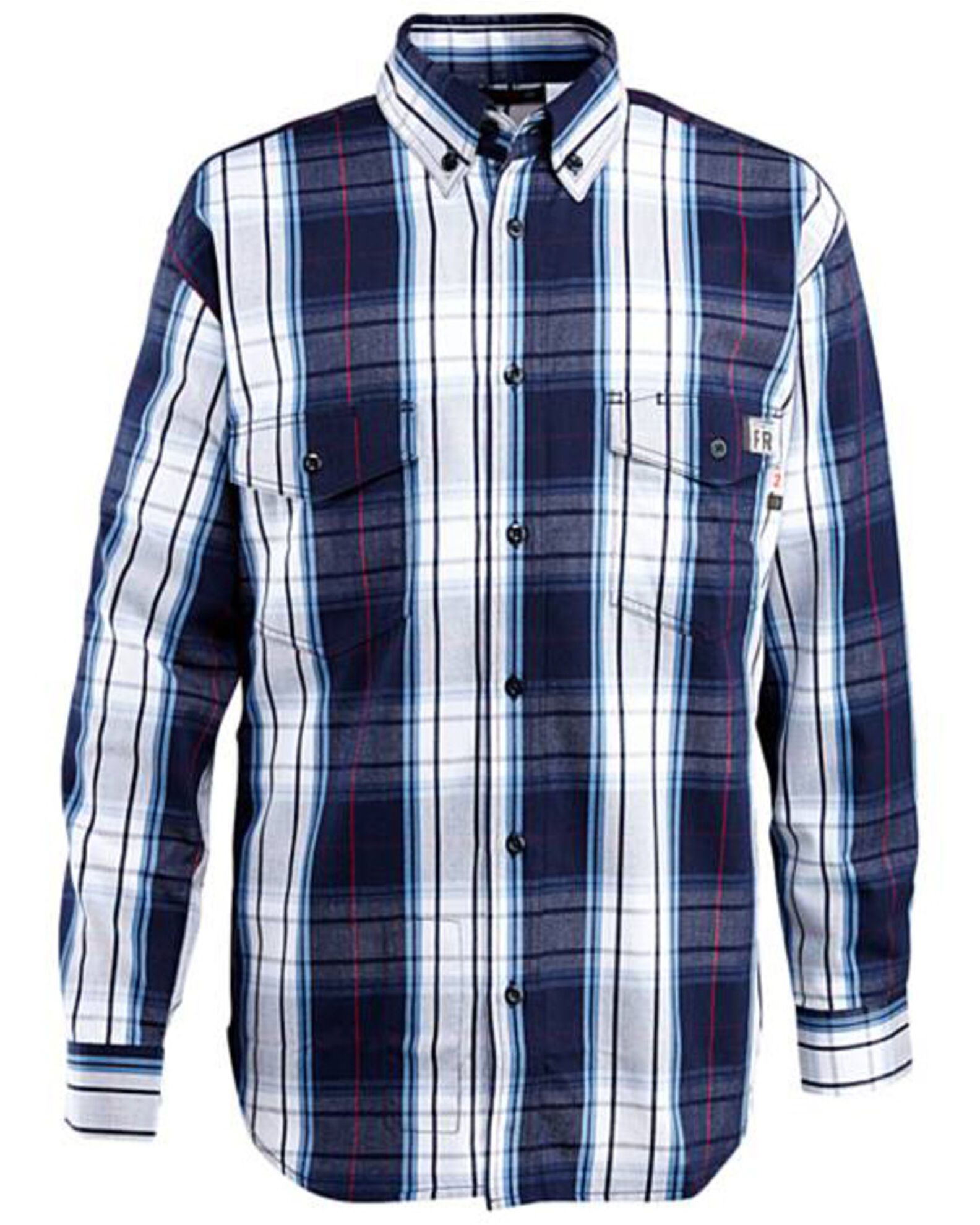 Image #1 - Wolverine Men's FR Plaid Print Long Sleeve Twill Work Shirt, , hi-res
