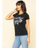Image #3 - Bandit Brand Women's On The Road Again Graphic Short Sleeve Graphic Tee, Black, hi-res