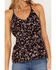 Image #3 - Idyllwind Women's Floral Print Keyhole Racer Tank Top, Black, hi-res