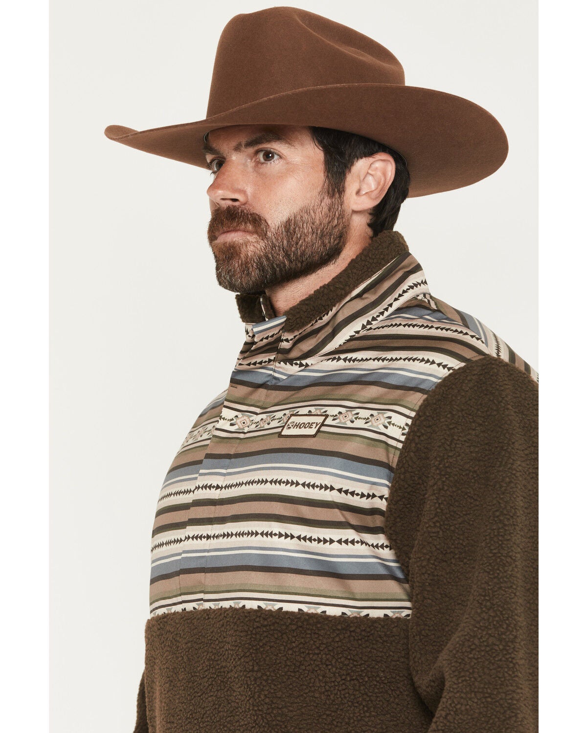 Hooey Men's Brecken Sherpa Pullover, Brown