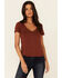 Image #1 - Idyllwind Women's Honky Tonk Stud Short Sleeve Top, Rust Copper, hi-res