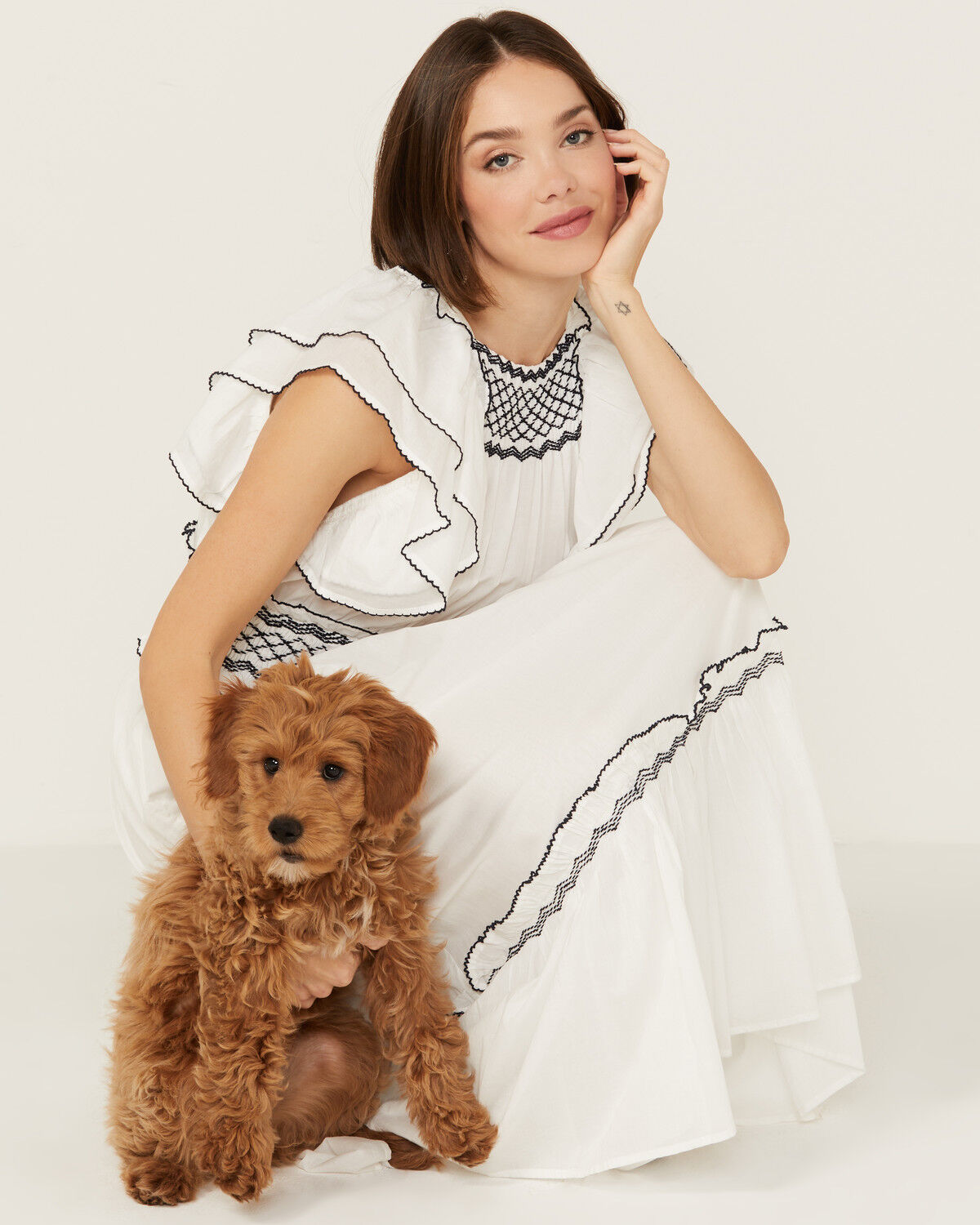Image #1 - Cleo Bella Women's Yvonne Midi Dress, Ivory, hi-res