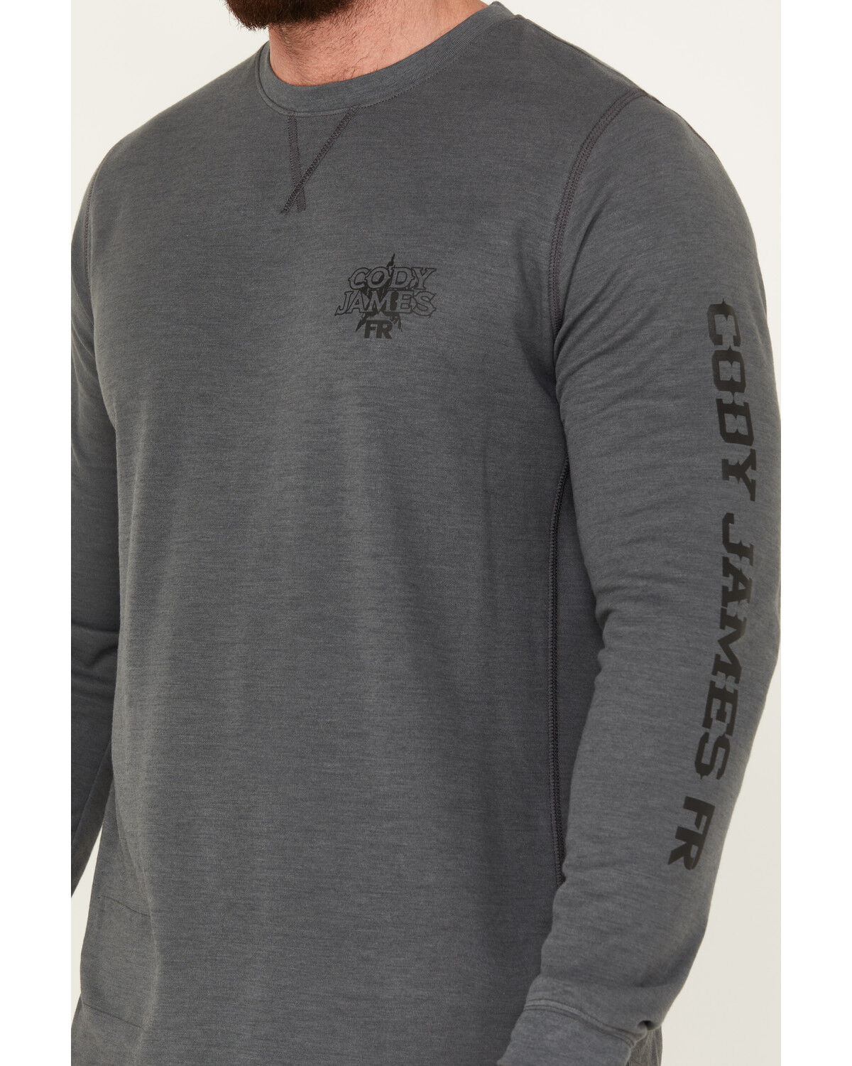 Image #3 - Cody James Men's FR Long Sleeve Graphic Work T-Shirt, Charcoal, hi-res