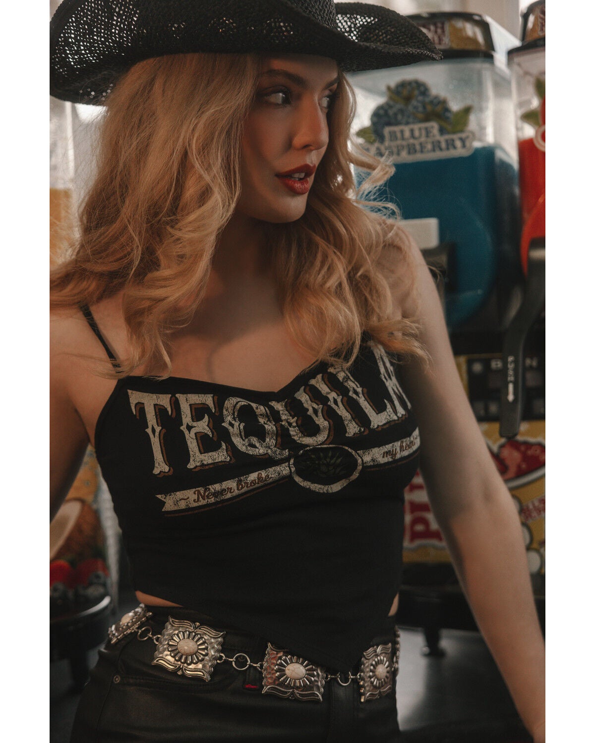 Image #2 - Idyllwind Women's Tequila Cropped Tank Top, Black, hi-res