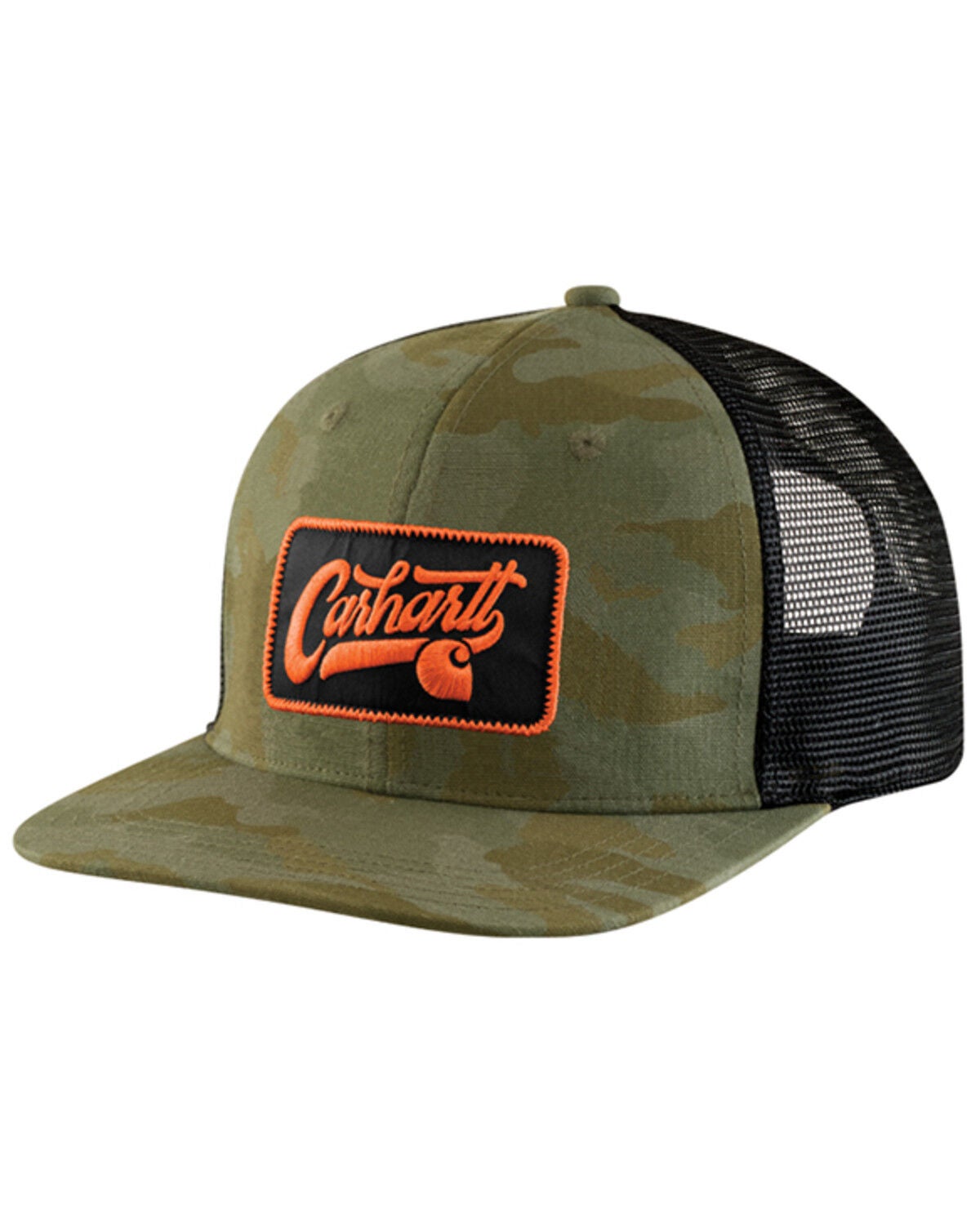 Image #1 - Carhartt Men's Ripstop Camo Ball Cap, Green, hi-res