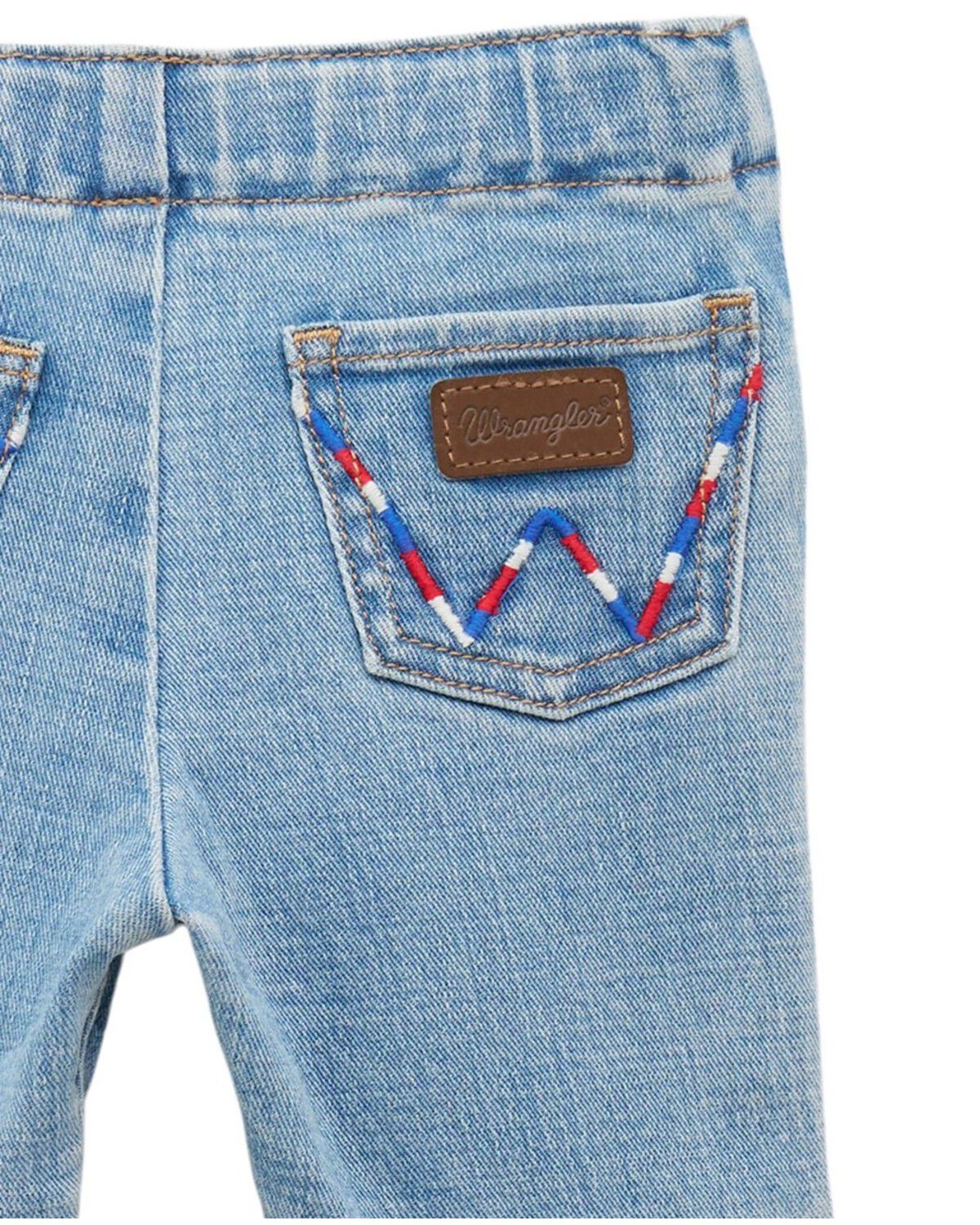 Image #3 - Wrangler Toddler Girls' Light Wash Americana Pull-On Flare Jeans, Blue, hi-res