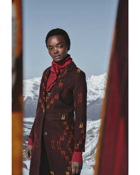 Pendleton Women's Mixed Print Western Jacksonville Jacquard Coat, Rust Copper, hi-res