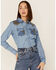 Image #1 - Kimes Ranch Women's KC Patched Denim Western Shirt, Indigo, hi-res