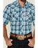 Image #3 - Wrangler Retro Men's Plaid Print Short Sleeve Snap Western Shirt, Turquoise, hi-res