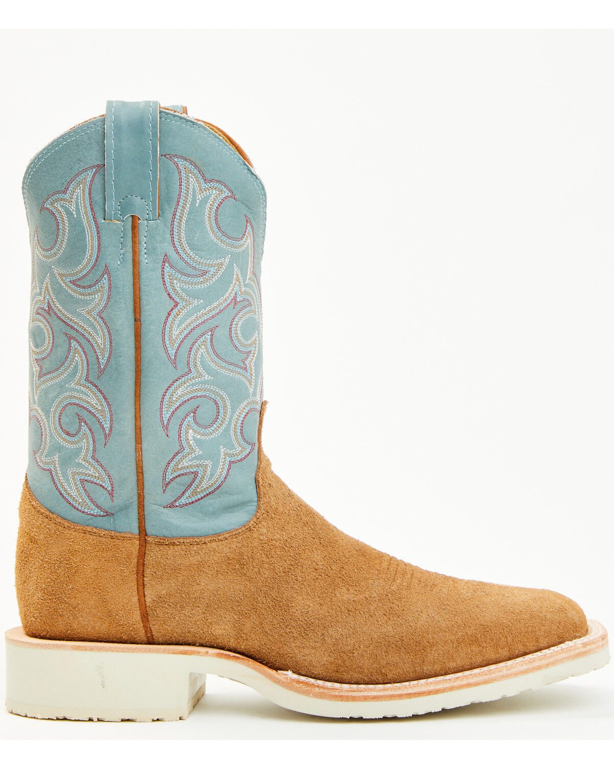 Image #2 - Justin Men's Alamo Roughout Western Boots - Broad Square Toe, Tan, hi-res
