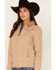 Image #2 - Powder River Outfitters Women's Cotton Canvas Bomber Jacket, Tan, hi-res