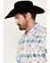 Image #2 - Rodeo Clothing Men's Southwestern Print Long Sleeve Pearl Snap Western Shirt, White, hi-res