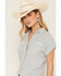 Image #2 - Shyanne Women's Featherlight Striped Short Sleeve Pearl Snap Woven Western Shirt, Light Blue, hi-res