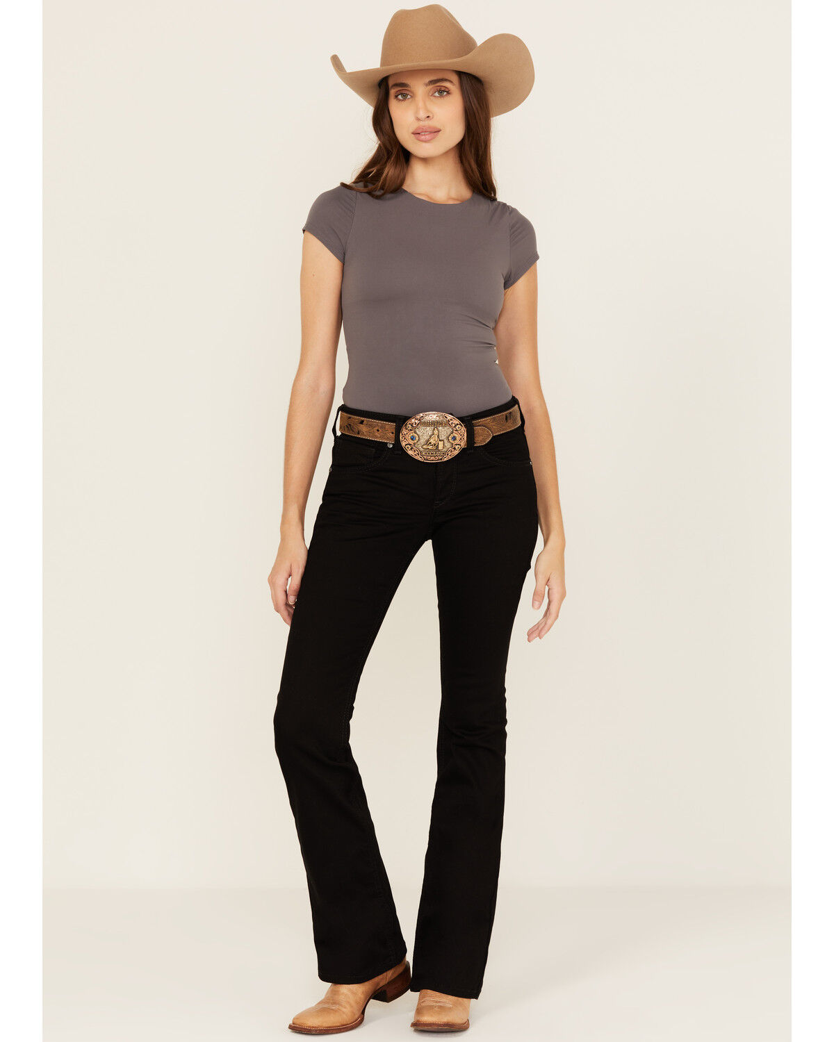 Image #1 - Ariat Women's Ella Bootcut Stretch Denim Jeans, Black, hi-res