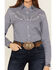 Image #3 - Panhandle Women's Geo Print Long Sleeve Snap Stretch Western Shirt, Navy, hi-res