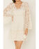 Image #3 - Honey Creek By Scully Women's Lace Crochet Long Sleeve Mini Dress, Ivory, hi-res