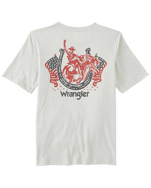 Wrangler Boys' Americana Horseshoe Short Sleeve Graphic T-Shirt , White, hi-res