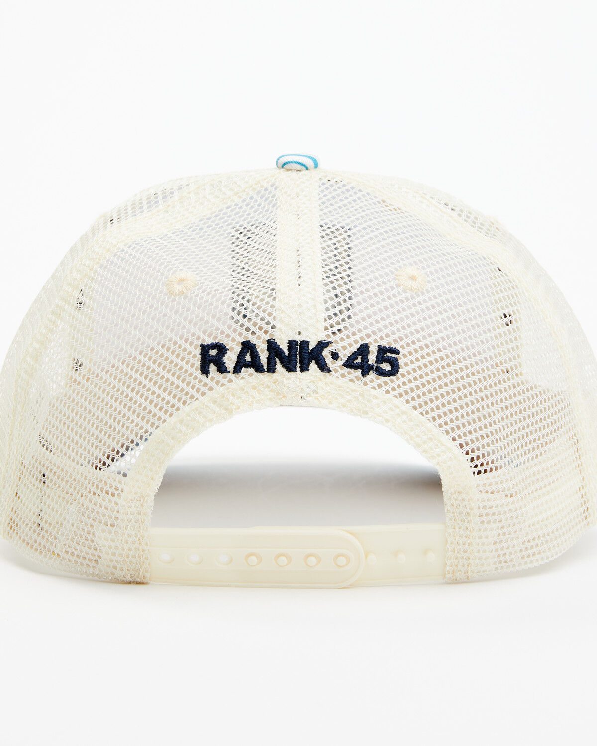 Image #3 - RANK 45® Women's Serape Stripe Embroidered Logo Mesh Back Ball Cap, Turquoise, hi-res