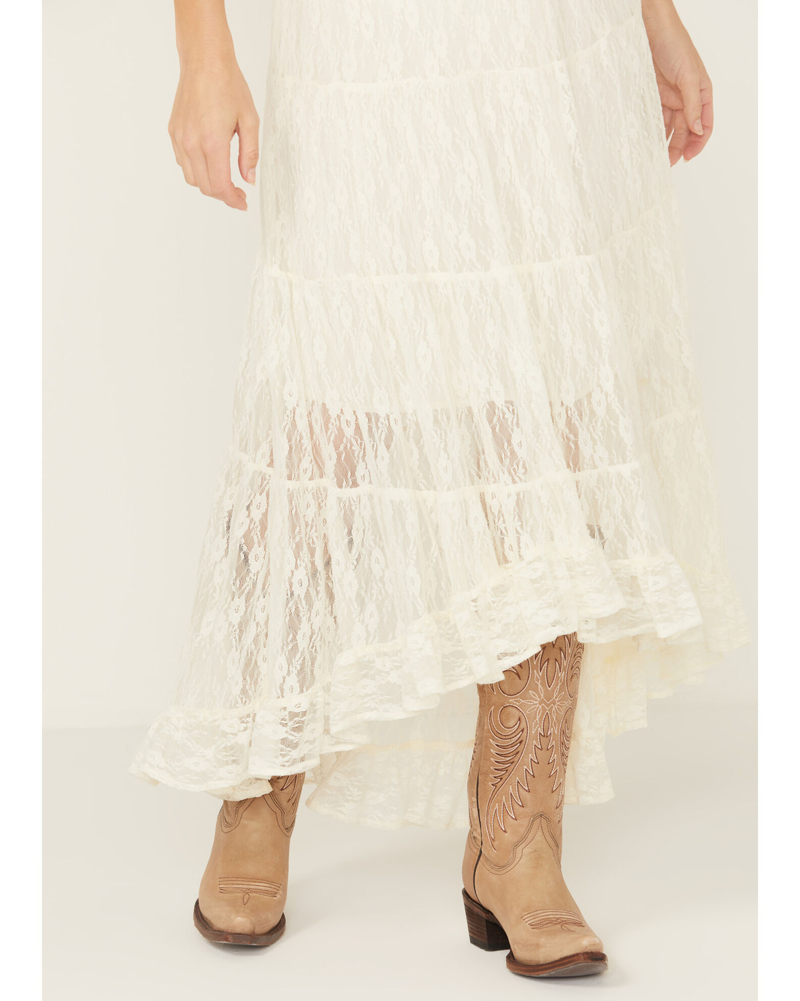 Product Name: Wild Moss Women's Lace High-Low Skirt