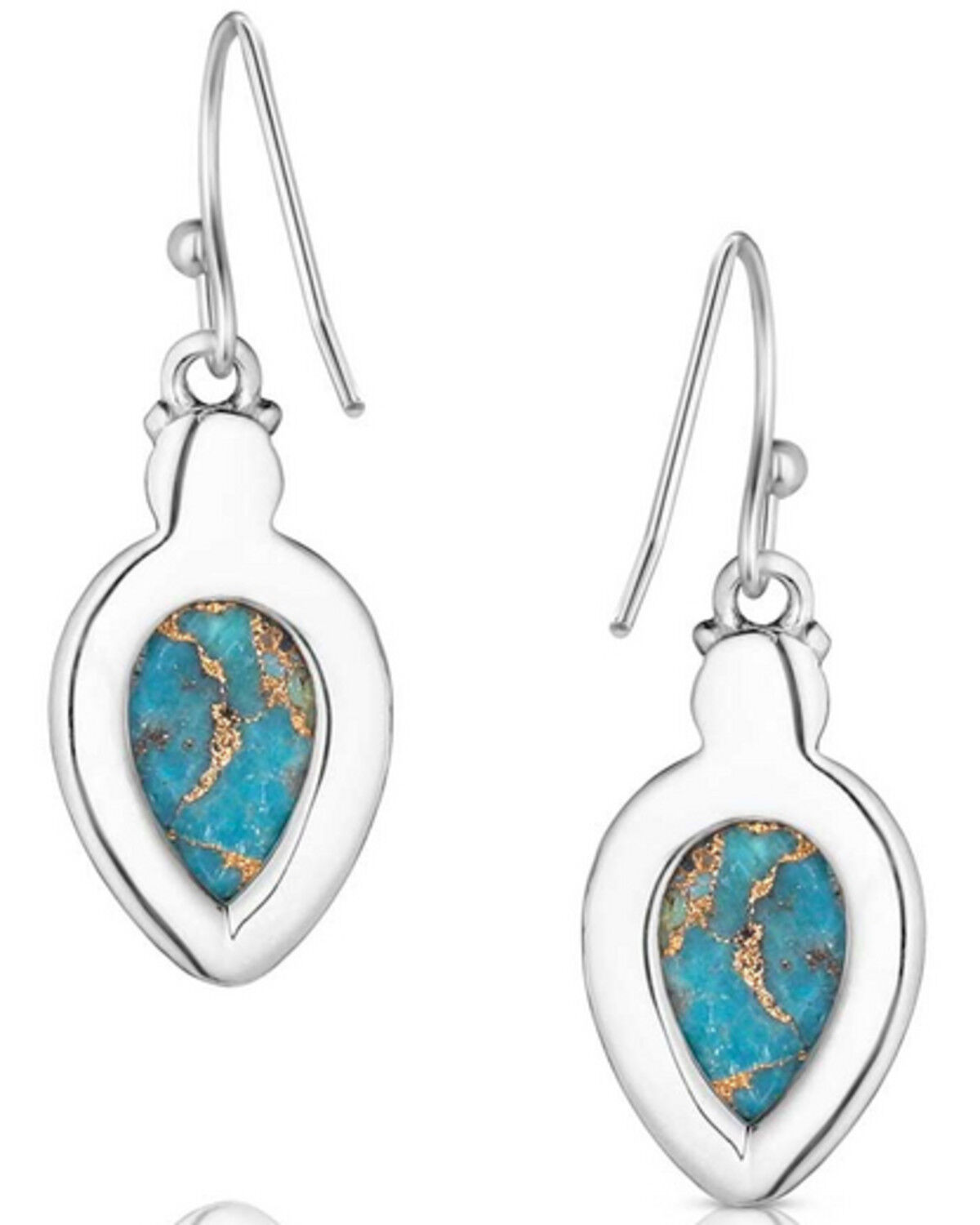 Image #2 - Montana Silversmiths Women's Expression of the West Turquoise Earrings, Silver, hi-res