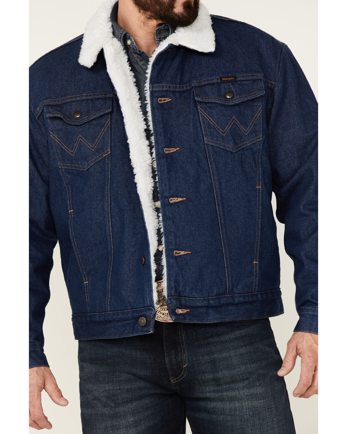 Wrangler sheepskin jacket on sale