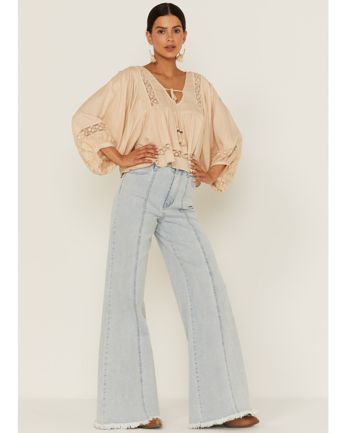 Image #2 - Band of the Free Women's Faun Lace Top, Beige/khaki, hi-res