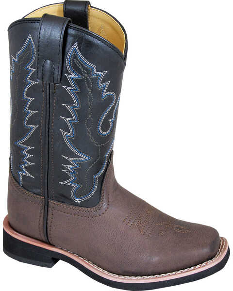 Smoky Mountain Boys' Tyler Western Boots - Square Toe , Brown, hi-res