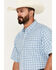 Image #2 - Resistol Men's Delray Plaid Print Long Sleeve Button Down Western Shirt, Aqua, hi-res