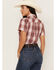 Image #4 - Ariat Women's R.E.A.L. Billie Jean Plaid Print Short Sleeve Button-Down Western Shirt, Rust Copper, hi-res
