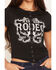 Image #3 - Blended Women's Rodeo Rhinestone Short Sleeve Snap Tee, Black, hi-res