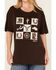 Image #3 - Ariat Women's Checkered Boyfriend Fit Short Sleeve Graphic Tee, Brown, hi-res
