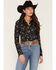 Image #1 - Idyllwind Women's Western Conversation Print Long Sleeve Pullover Stretch Western Shirt, Black, hi-res