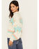Image #4 - Rock & Roll Denim Women's Southwestern Fringe Mock Turtleneck Sweater , Cream, hi-res