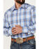 Image #2 - Roper Men's Amarillo Plaid Print Long Sleeve Pearl Snap Western Shirt, Blue, hi-res