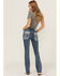 Image #1 - Grace in LA Women's Medium Wash Mid Rise Feather Pocket Bootcut Stretch Denim Jeans, Medium Wash, hi-res