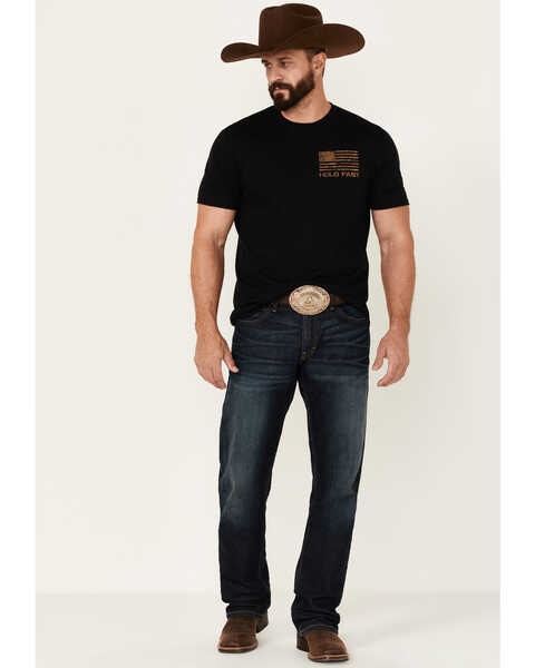 Hold Fast Men's Black Camo Flag Graphic Short Sleeve T-Shirt , Black, hi-res