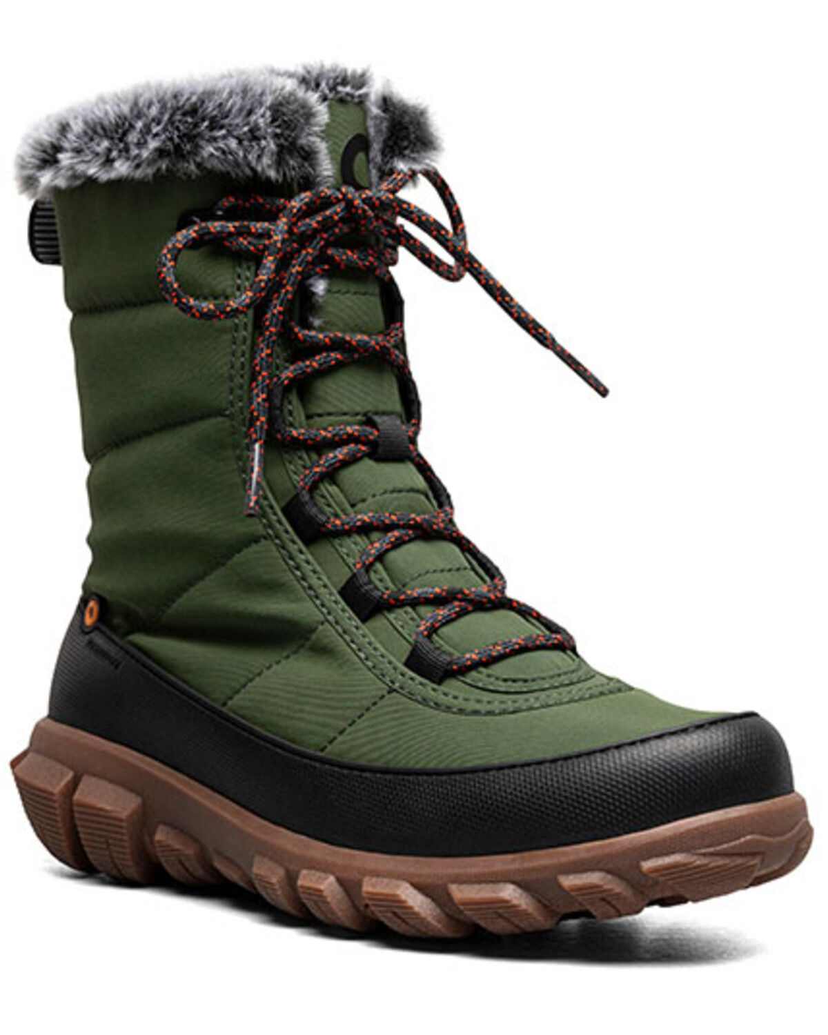 Image #1 - Bogs Women's Cedar Quilt Lace Waterproof Boots - Round Toe, Dark Green, hi-res