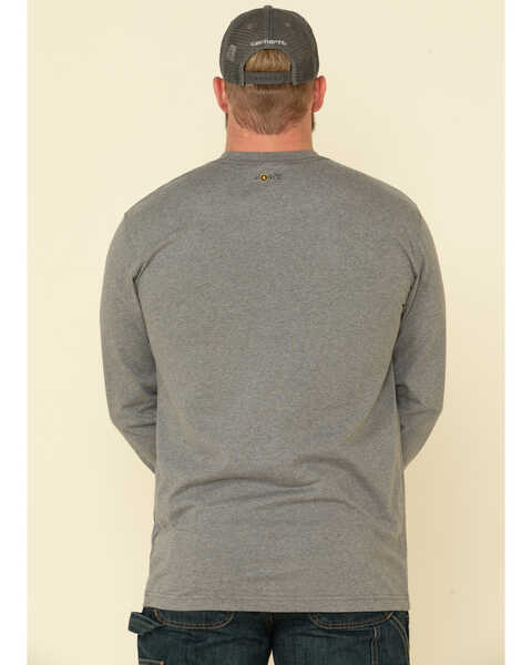 Image #5 - Carhartt Men's Granite M-FR Midweight Signature Logo Long Sleeve Work Shirt - Tall, Grey, hi-res