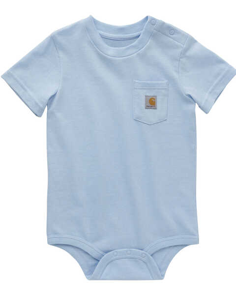 Carhartt Infant Boys' Short Sleeve Pocket Onesie , Light Blue, hi-res