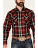 Image #3 - Ely Walker Men's Plaid Print Long Sleeve Snap Stretch Western Shirt, Red, hi-res