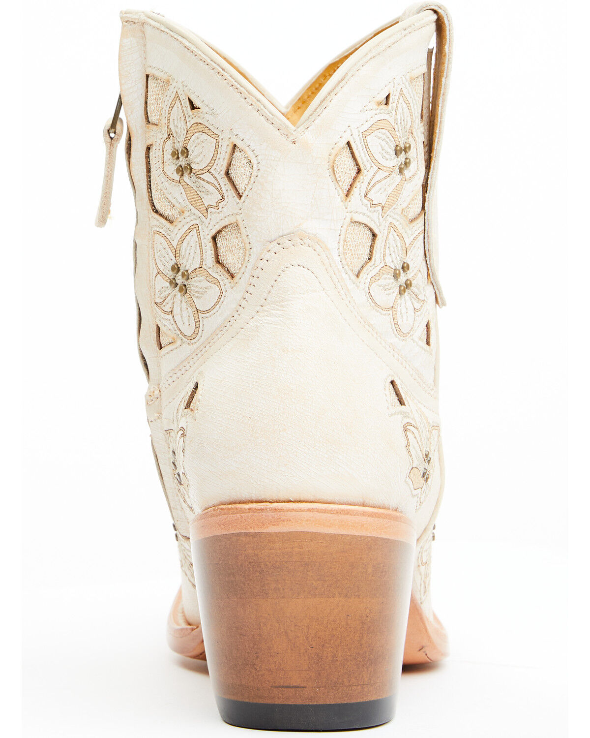 Image #5 - Shyanne Women's Lily Floral Embroidered Western Fashion Booties - Round Toe, Off White, hi-res