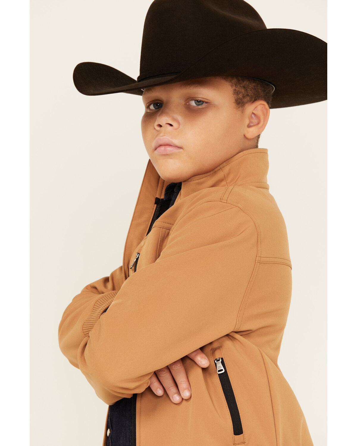 Image #2 - Cody James Boys' Coolville Softshell Bomber Jacket, Lt Brown, hi-res