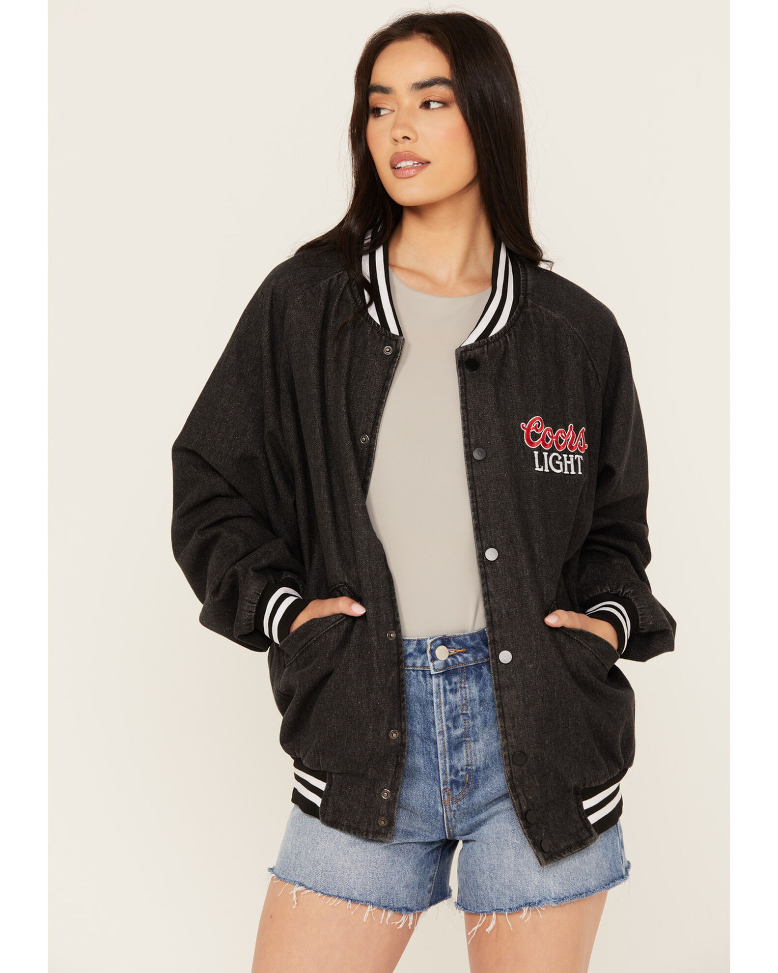 The Laundry Room Women s Denim Coors Light Bomber Jacket Country