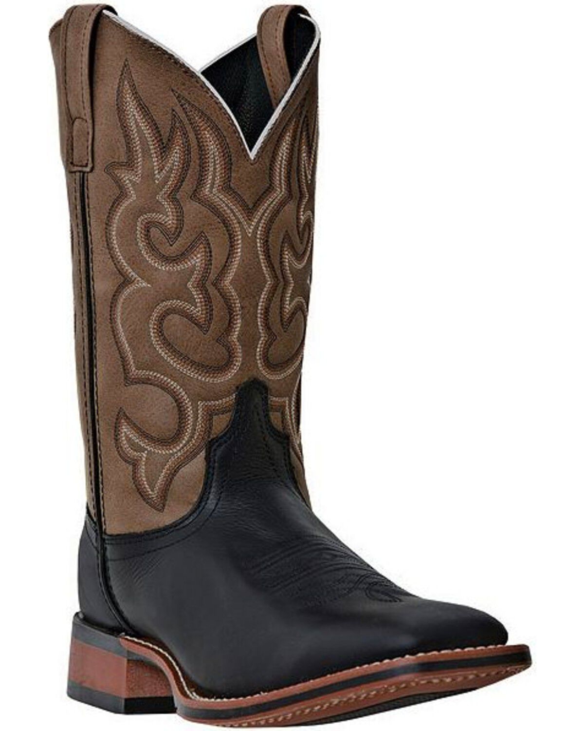 Laredo Men's Basic Stockman Performance Western Boots - Broad Square Toe, Black, hi-res