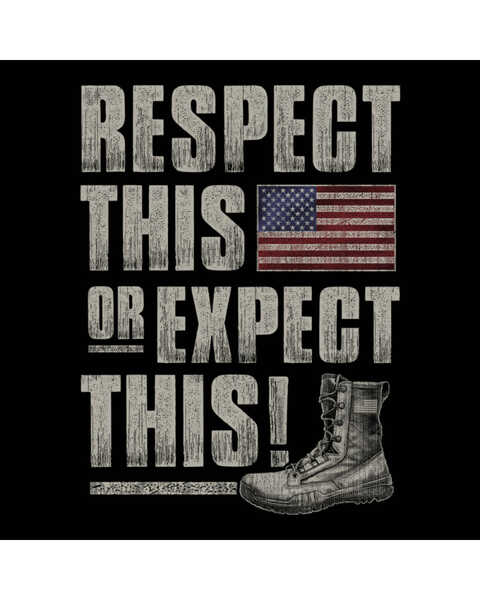 Image #2 - Buck Wear Men's Respect This Short Sleeve Graphic T-Shirt , Black, hi-res