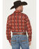 Image #4 - Wrangler Men's Checotah Southwestern Print Long Sleeve Snap Western Shirt, Red, hi-res