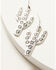 Image #2 - Shyanne Women's Oversized Floral Pressed Cactus Earrings, Silver, hi-res