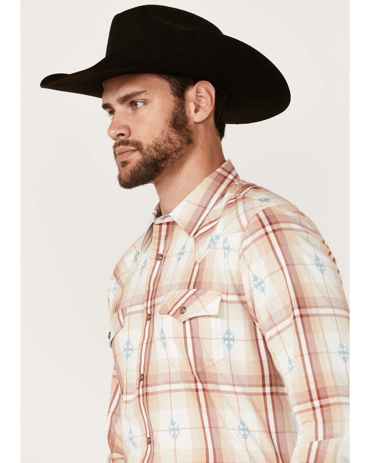 Image #2 - Cody James Men's Samba Plaid Print Long Sleeve Snap Western Shirt - Tall, Red, hi-res